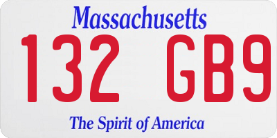 MA license plate 132GB9