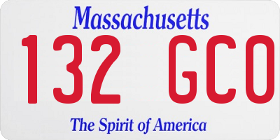 MA license plate 132GC0