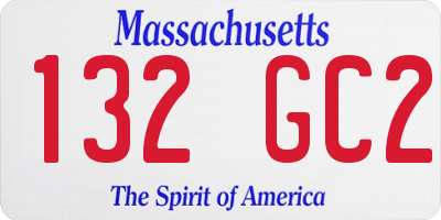 MA license plate 132GC2