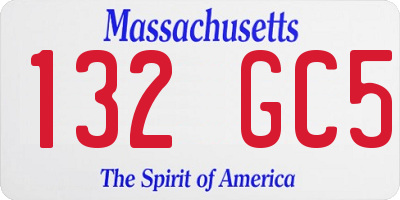 MA license plate 132GC5