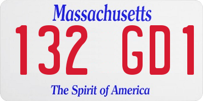 MA license plate 132GD1