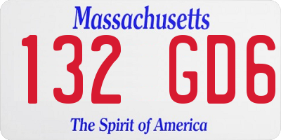 MA license plate 132GD6