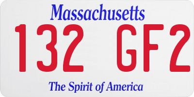 MA license plate 132GF2