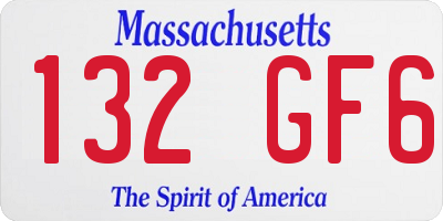 MA license plate 132GF6