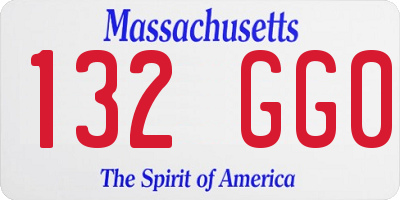 MA license plate 132GG0