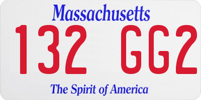 MA license plate 132GG2