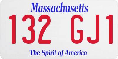 MA license plate 132GJ1