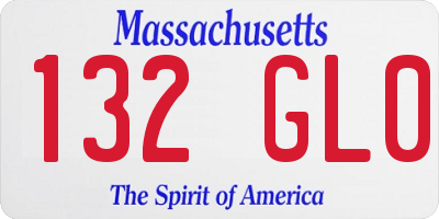 MA license plate 132GL0
