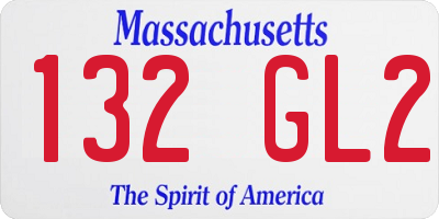 MA license plate 132GL2