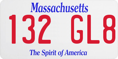MA license plate 132GL8