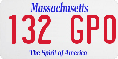 MA license plate 132GP0
