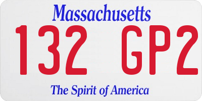 MA license plate 132GP2