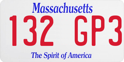 MA license plate 132GP3