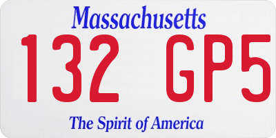 MA license plate 132GP5