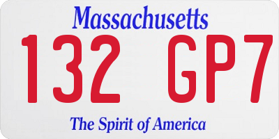 MA license plate 132GP7