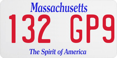 MA license plate 132GP9