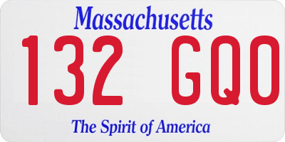 MA license plate 132GQ0
