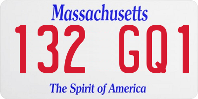 MA license plate 132GQ1