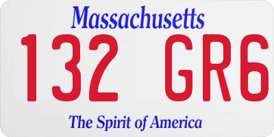 MA license plate 132GR6
