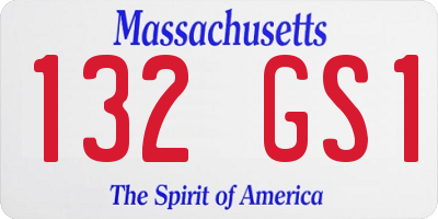 MA license plate 132GS1
