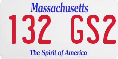 MA license plate 132GS2