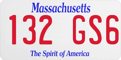 MA license plate 132GS6