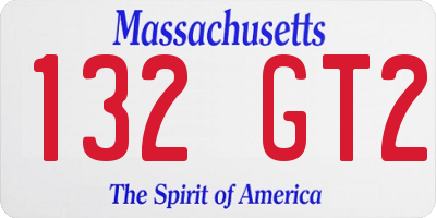 MA license plate 132GT2