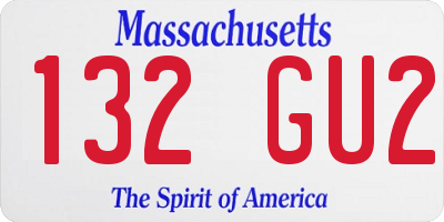 MA license plate 132GU2