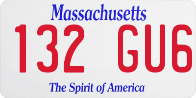MA license plate 132GU6