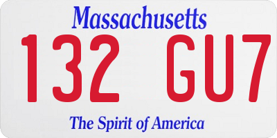 MA license plate 132GU7