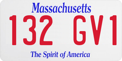 MA license plate 132GV1
