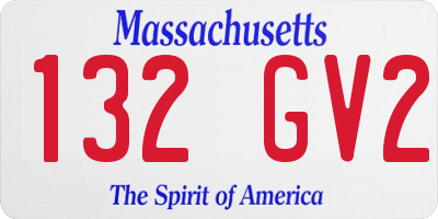 MA license plate 132GV2