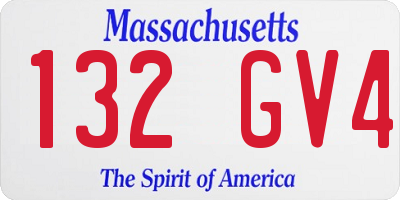 MA license plate 132GV4