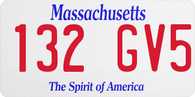 MA license plate 132GV5