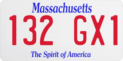 MA license plate 132GX1