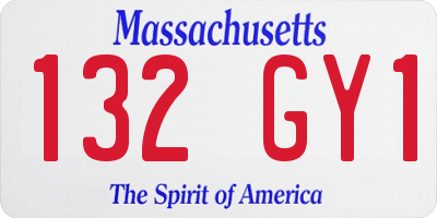 MA license plate 132GY1