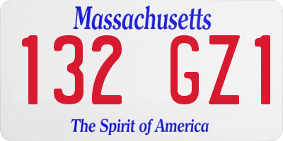 MA license plate 132GZ1
