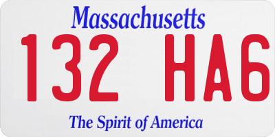 MA license plate 132HA6