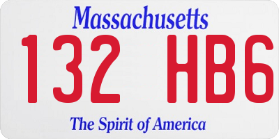 MA license plate 132HB6