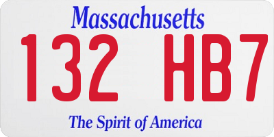 MA license plate 132HB7