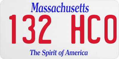 MA license plate 132HC0
