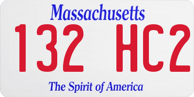 MA license plate 132HC2