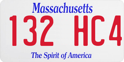MA license plate 132HC4