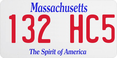 MA license plate 132HC5