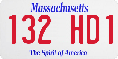 MA license plate 132HD1