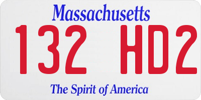 MA license plate 132HD2