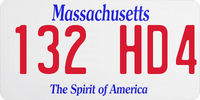 MA license plate 132HD4