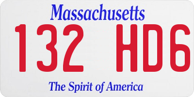 MA license plate 132HD6