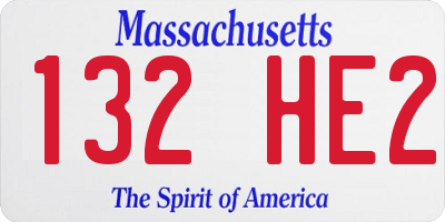 MA license plate 132HE2