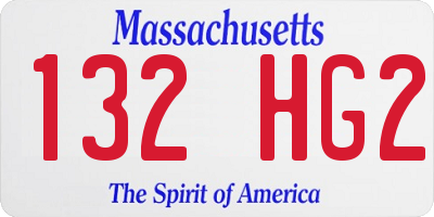 MA license plate 132HG2